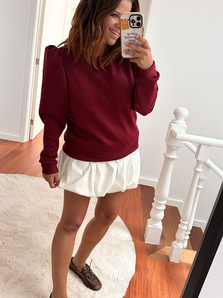 LOVE SWEATER NEOPRENE BORDEAUX