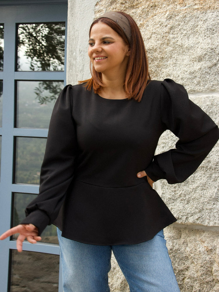 Blusa Peplum Preto