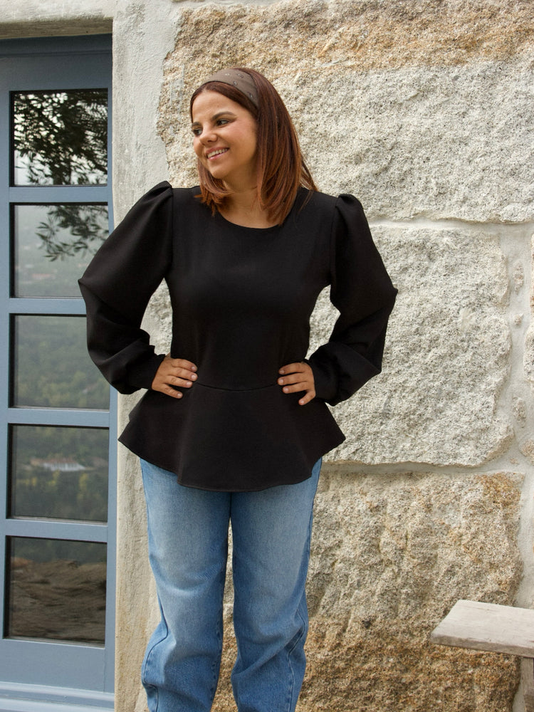 Blusa Peplum Preto