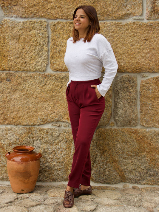 Calças Mel Bordeaux