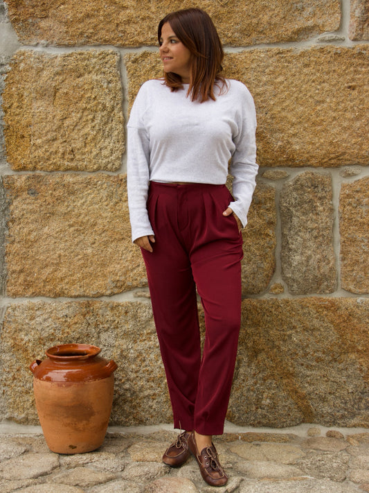 Calças Mel Bordeaux