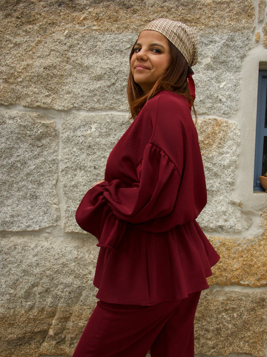 Blusa Bússola Bordeaux
