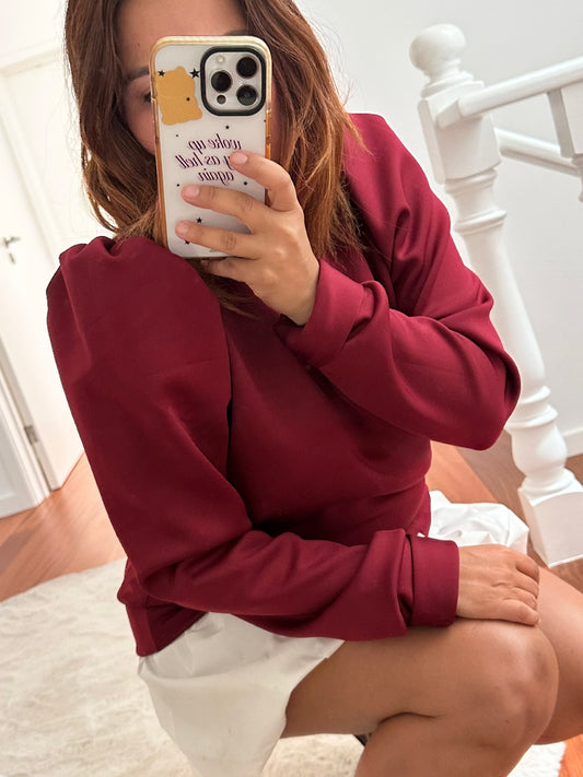 LOVE SWEATER NEOPRENE BORDEAUX