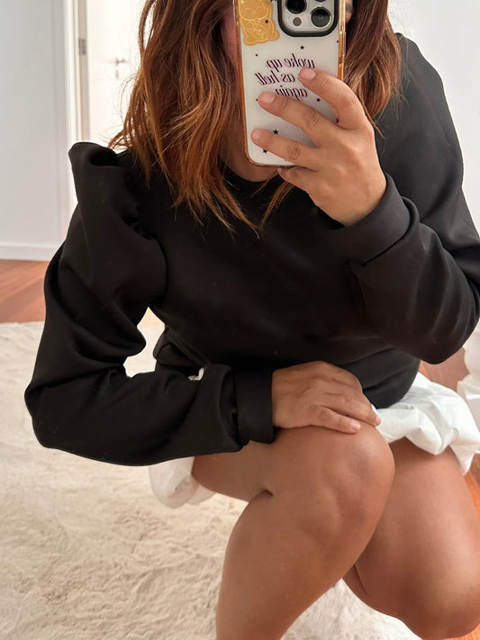 LOVE SWEATER NEOPRENE PRETO