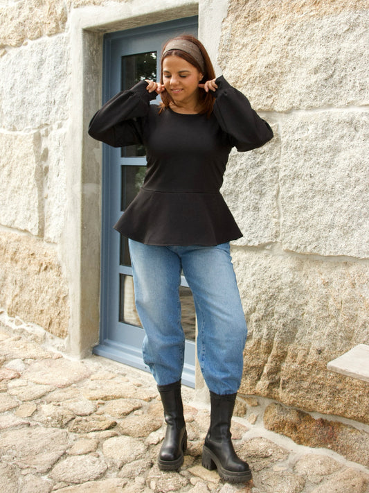 Blusa Peplum Preto